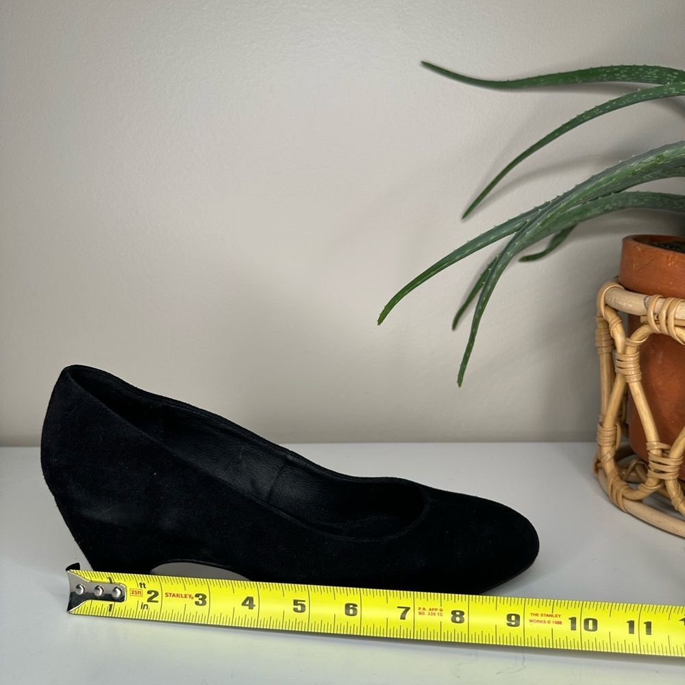 Eileen Fisher Black Suede Wedge Heels Vero Cuoio Made in Italy NWT Size 9.5 - Picture 12 of 13